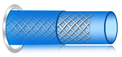 Шланг армированный для полива Herly 1" синий прозрачный (25м)