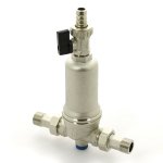 Фильтр промывной Uni-Fitt 1/2" х 3/4" ВН никелированный с краном и манометром 214B2300