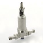 Фильтр промывной Uni-Fitt 1/2" х 3/4" ВН никелированный с краном и манометром 214B2300