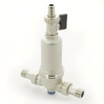 Фильтр промывной Uni-Fitt 1/2" х 3/4" ВН никелированный с краном и манометром 214B2300