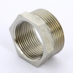 Футорка резьбовая латунная Uni-Fitt 1"1/2x1"1/4 ВН никелированная 604N6500