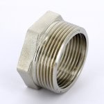 Футорка резьбовая латунная Uni-Fitt 1"1/2x1"1/4 ВН никелированная 604N6500