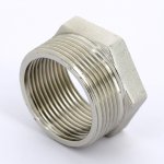 Футорка резьбовая латунная Uni-Fitt 1"1/2x1"1/4 ВН никелированная 604N6500