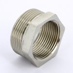 Футорка резьбовая латунная Uni-Fitt 1"1/2x1"1/4 ВН никелированная 604N6500
