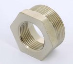Футорка резьбовая латунная Uni-Fitt O-ring1"1/2x1" ВН никелированная 604N6400
