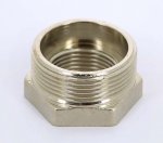 Футорка резьбовая латунная Uni-Fitt O-ring1"1/2x1" ВН никелированная 604N6400