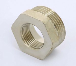 Футорка резьбовая латунная Uni-Fitt O-ring1"1/4x3/4" ВН никелированная 604N5300