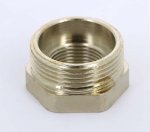 Футорка резьбовая латунная Uni-Fitt O-ring1"1/4x3/4" ВН никелированная 604N5300