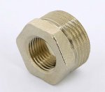 Футорка резьбовая латунная Uni-Fitt O-ring1/2"x1/4" ВН никелированная 604N2000