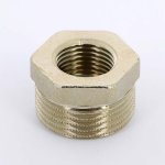 Футорка резьбовая латунная Uni-Fitt O-ring1/2"x1/4" ВН никелированная 604N2000