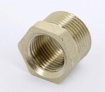 Футорка резьбовая латунная Uni-Fitt O-ring3/4"x1/2" ВН никелированная 604N3200