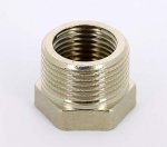 Футорка резьбовая латунная Uni-Fitt O-ring3/4"x1/2" ВН никелированная 604N3200