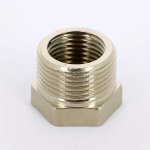Футорка резьбовая латунная Uni-Fitt O-ring3/4"x1/2" ВН никелированная 604N3200