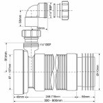 Гофра с отводом 40 мм для унитаза McAlpine L90-110 мм  L330-800 мм MRWCF33RD