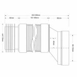 Гофра со смещением 40 мм для унитаза McAlpine L90-110 мм  L253-338 мм MRWCF5R