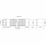 Гофра для сифона с накидной гайкой 1"1/4 McAlpine L600-1500 D50 Dn40-50 мм MRMF115S