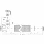 Гофра для сифона с накидной гайкой с носиком McAlpine 1"1/4 D40 L460-1000 Dn32 мм MRMF1W