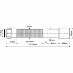 Гофра для сифона с накидной гайкой McAlpine 1"1/2 D40 L430-1000 Dn40-50 MRMF6