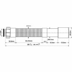 Гофра для сифона с накидной гайкой McAlpine 1"1/4 D40 L250-450 Dn32-50 MRMF5045