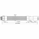 Гофра для сифона с накидной гайкой McAlpine 1"1/4 D40 L470-1200 Dn32-40 MRMF412