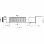 Гофра для сифона с накидной гайкой McAlpine 1"1/4 D40 L470-1200 Dn40-50 MRMF512