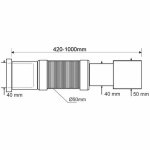 Гофра для сифона McAlpine с раструбом 40 мм L420-1000 D50 Dn40-50 мм MRMF2P