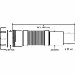 Гофра для сифона McAlpine L440-1000 D65 Dy50 (компрессионное соединение) выход Dn 50-40 мм MRMF3C