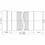 Гофра для унитаза McAlpine L90-110 мм  L330-850 мм выход гладкий MRWCF33P