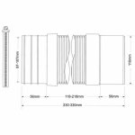 Гофра для унитаза McAlpine L97-107 мм  L230-330 мм выход гладкий MRWCF23PJ