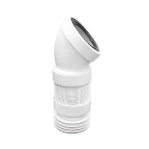 Гофра для унитаза угловая 45* McAlpine L90-110 мм  L315-440 мм