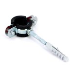 Хомут Uni-Fitt 1/2" (20-24 мм) с резиновым уплотнителем шпилькой и дюбелем 850U2800