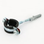 Хомут Uni-Fitt 1" (32-37 мм) с резиновым уплотнителем шпилькой и дюбелем 850U4800