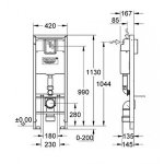Инсталляция для подвесного унитаза Grohe Rapid SL без креплений ширина 420 мм 38675001