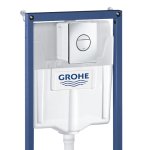 Инсталляция для подвесного унитаза Grohe Rapid SL с кнопкой смыва Nova Cosmopolitan хром и звукоизол 38813001