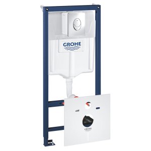 Инсталляция для подвесного унитаза Grohe Rapid SL с кнопкой смыва Skate Air размер S хром 39503000