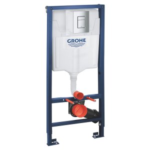 Инсталляция для подвесного унитаза Grohe Rapid SL с кнопкой смыва Skate Cosmopolitan размер S хром 39501000