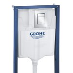Инсталляция для подвесного унитаза Grohe Rapid SL с кнопкой смыва Skate Cosmopolitan размер S хром 39501000