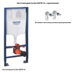 Инсталляция для подвесного унитаза Grohe Rapid SL с креплением 38536001