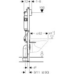 Инсталляция для унитаза Geberit Delta 21 Duofix Платтенбау 458.124.21.1 кнопка хром глянцевый 458.124.21.1