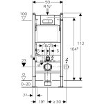 Инсталляция для унитаза Geberit Delta 51 Duofix Платтенбау 458.125.21.1 кнопка хром глянцевый 458.125.21.1