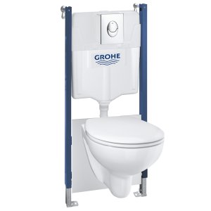 Инсталляция Grohe Solido с унитазом BAU кнопкой Skate Air хром и звукоизоляцией 39419000