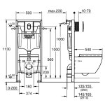 Инсталляция Grohe Solido Compact с унитазом Euro Ceramic c кнопкой Arena Cosmopolitan и звукоизол. 39536000