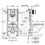 Инсталляция Grohe Solido Perfect с унитазом и кнопкой Skate Air хром 39192000
