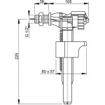 Клапан для бачка AlcaPlast A16 1/2" с боковым подводом A1612