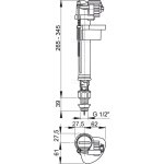 Клапан для бачка AlcaPlast A17 1/2" с нижним подводом A1712