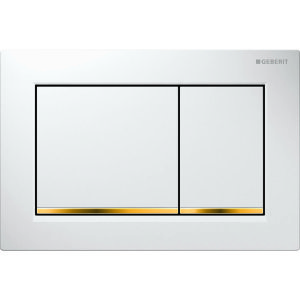 Кнопка для инсталляции Geberit Omega 30 115.080.KK.1 белый/золото 115.080.KK.1
