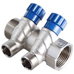 Коллектор с вентильными кранами Imperial 3/4"x1/2" 2 выхода 851.02