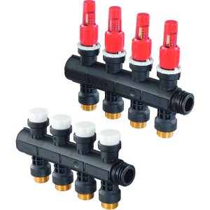 Коллектор для теплого пола Uponor Vario PLUS с расходомерами 3/4"х6 евроконус