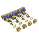 Коллектор латунный с кранами IS 3/4"x16 Ц 5 выходов 60-003