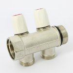 Коллектор распределительный Rehau RAUTITAN MX c вентилями 1" x 3/4"EK 2 выхода 11316441001